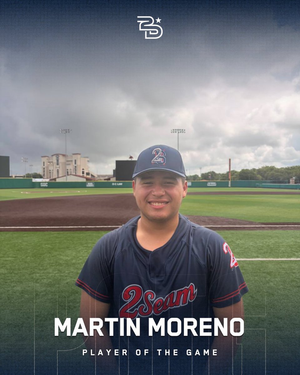 2DsportsbsbTX's tweet photo. ⭐️Player of the Game⭐️

Martin Moreno 

2-Seam 17u Navy @2SeamBSBClub https://t.co/UcZbsXSFhM