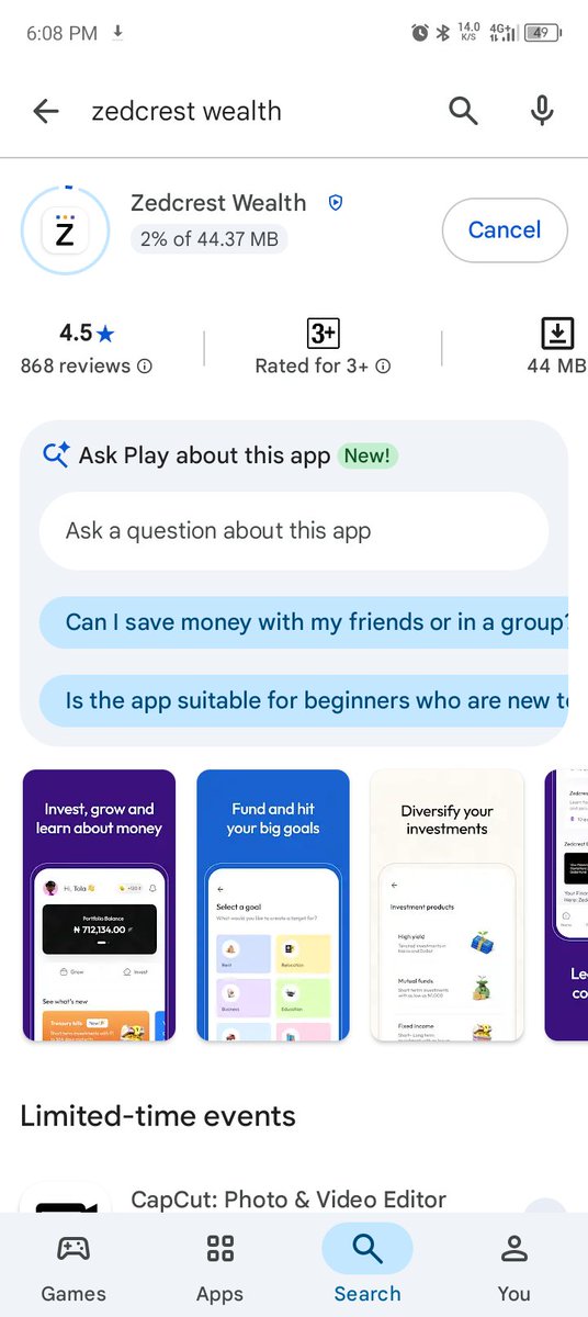 A_kandeCFC's tweet photo. @Officially_Kriz @EmperorBj @ZedcrestWealth This is the app?? https://t.co/gEf87lDS9G