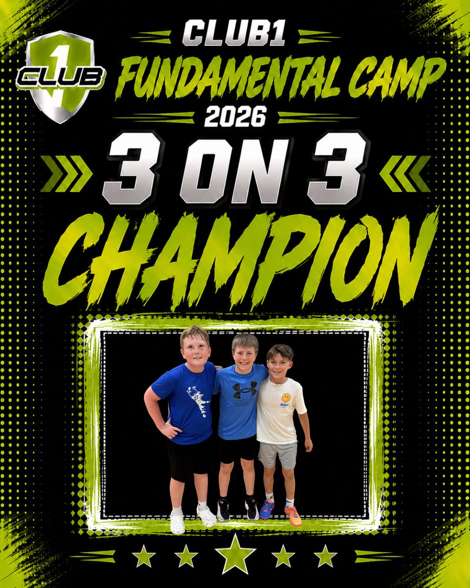 Club1Basketball's tweet photo. Club1 FUNdamental Camp 3 on 3 Champions.  Don't miss out on our camps in July.  Check them out here: https://t.co/2DKfqDefm7 https://t.co/fqyQrdLzk2