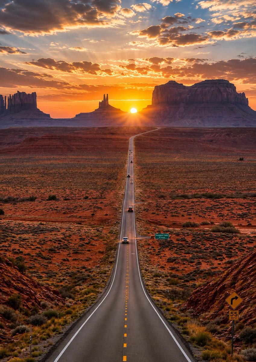 nature_c2ngn's tweet photo. Route 163 Through Monument Valley in Arizona 😲😍 https://t.co/iyf6LrrGTI