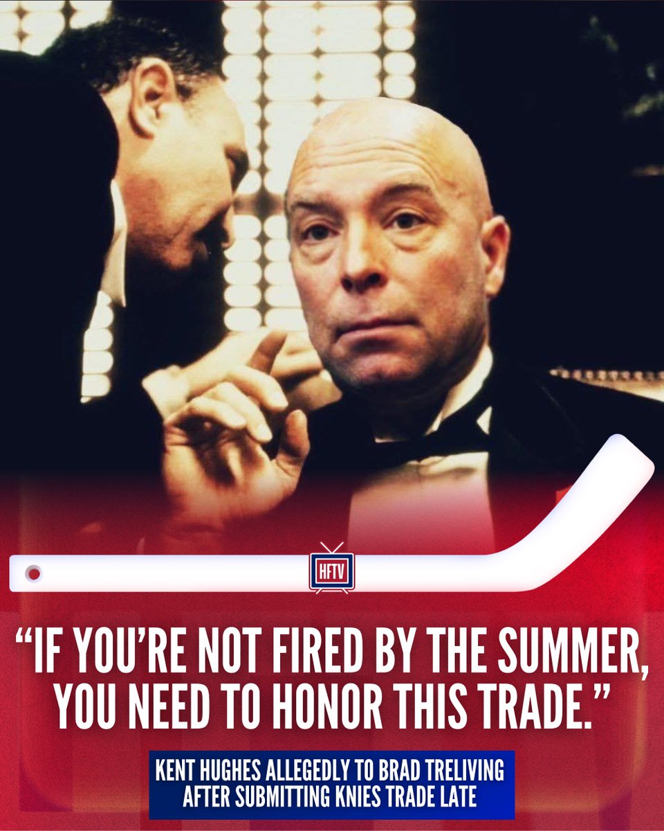 HFTVSports's tweet photo. According to @yyzsportsmedia, Kent Hughes was quite angry with Brad Treliving after the Knies trade was submitted at 3:01PM at the trade deadline 😳 https://t.co/4u2lvoL0Up