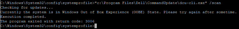 ryandengstrom's tweet photo. Oh, #DellCommandUpdate dcu-cli doesn't work immediately after a feature update as it thinks it's still in OOBE. Have to have a user login to succeed. Only v5.5 and higher I believe. 🫤 #dcu https://t.co/WEgOFOGy0s