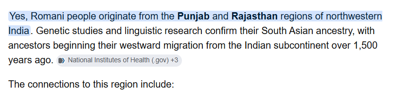 NotFrodo's tweet photo. @6ixbuzztv Interesting that it's mostly a mix of Romani Gypsy and Indian (mainly Punjabi).  Romani Gypsies themselves are now heavily mixed but they are originally from NW India (including Punjab).  Are the two groups reuniting in Canada. https://t.co/zqZwgmwS3n