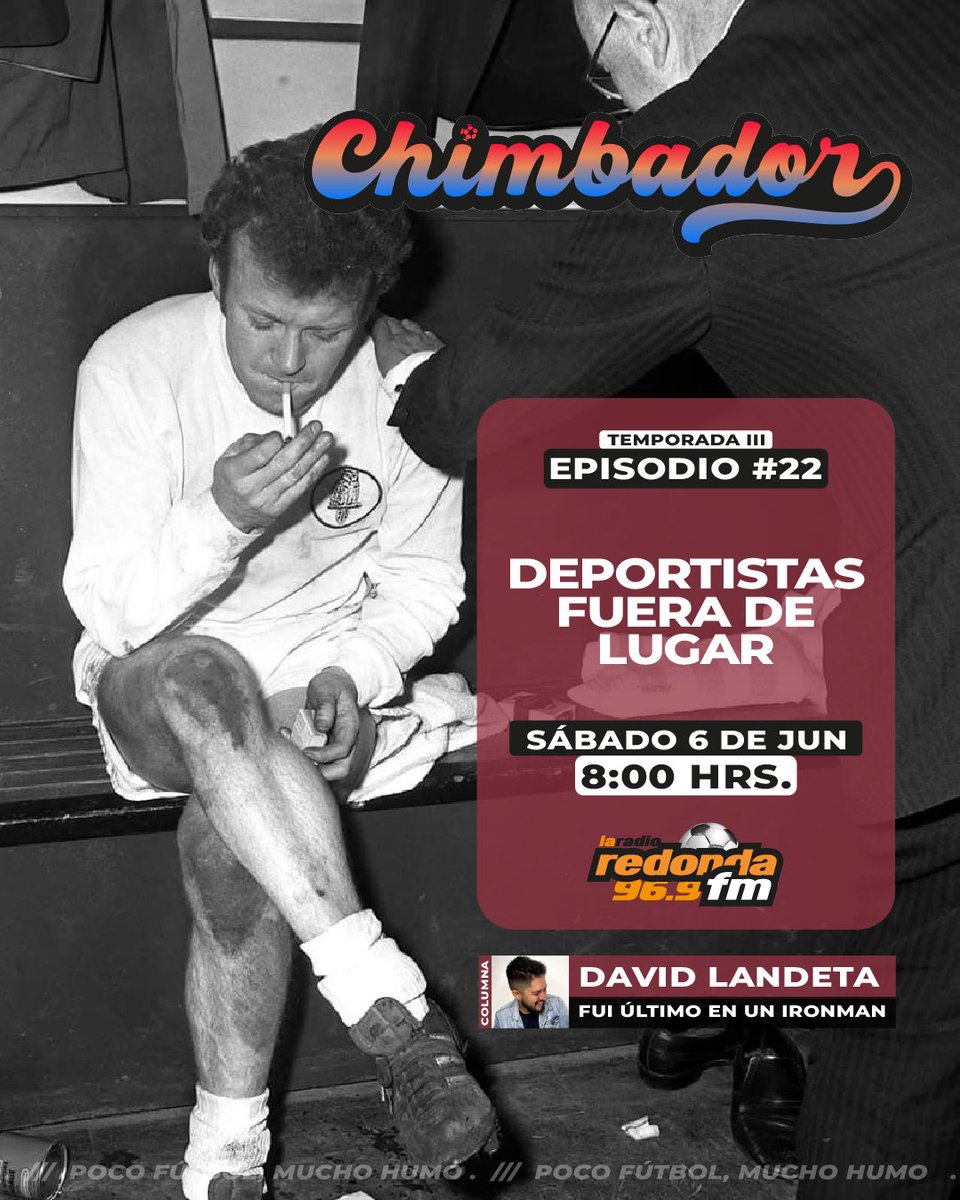 chimbadorec's tweet photo. ¡#Chimbador de estreno👀!

Hay futbolistas que cambian de club🔄. Y hay otros que cambian de deporte😬.

Carreras nuevas😮 cuando parecía que ya lo habían vivido todo😮‍💨.

 ¡Y estrenamos columna😬¡ “Lo Humano” se viene con @davidslv222.

📻 Sábado 08:00 por @laradioredonda 96.9 FM https://t.co/ae3saQZlIo