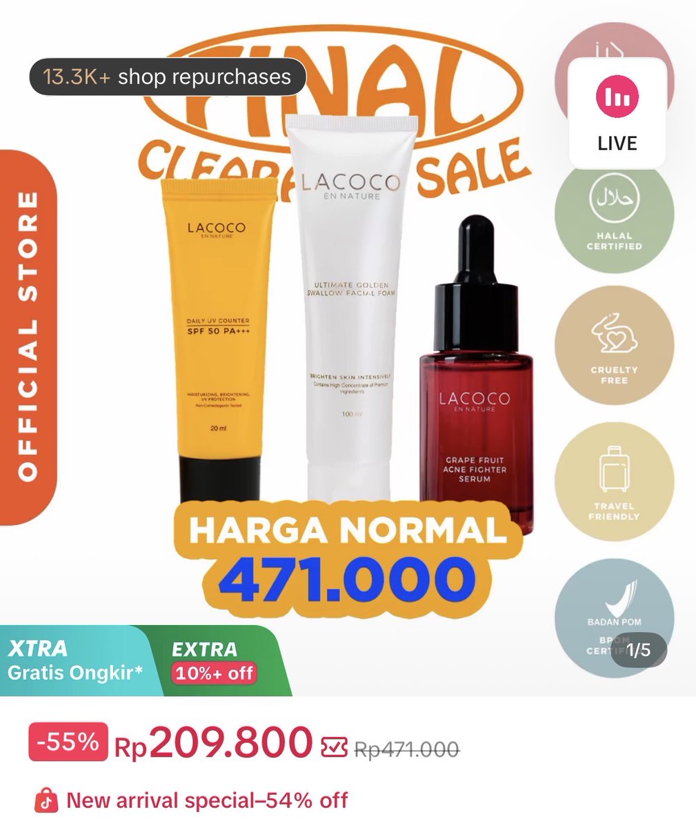 msbb_id's tweet photo. sunscreen + face wash + serum buat acne
seharusnya 471k tapi TODAY ONLY JADI 200an🔥

buruuu angkut!
🔗 https://t.co/KeKvHdJPq9 https://t.co/Rczp5D5seO
