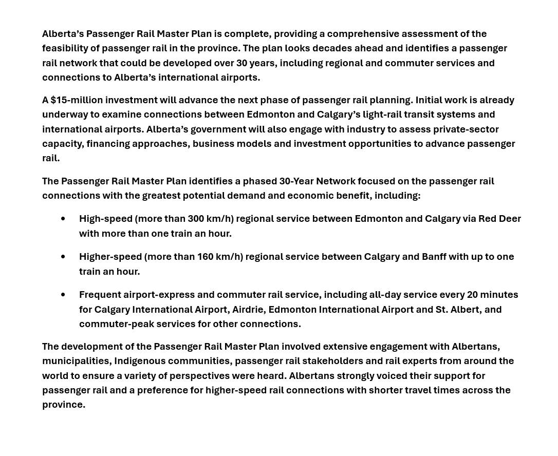 cspotweet's tweet photo. Here are the highlights of Alberta's new rail master plan. 

https://t.co/HFTP7zrcYd https://t.co/kg00M6sfsM
