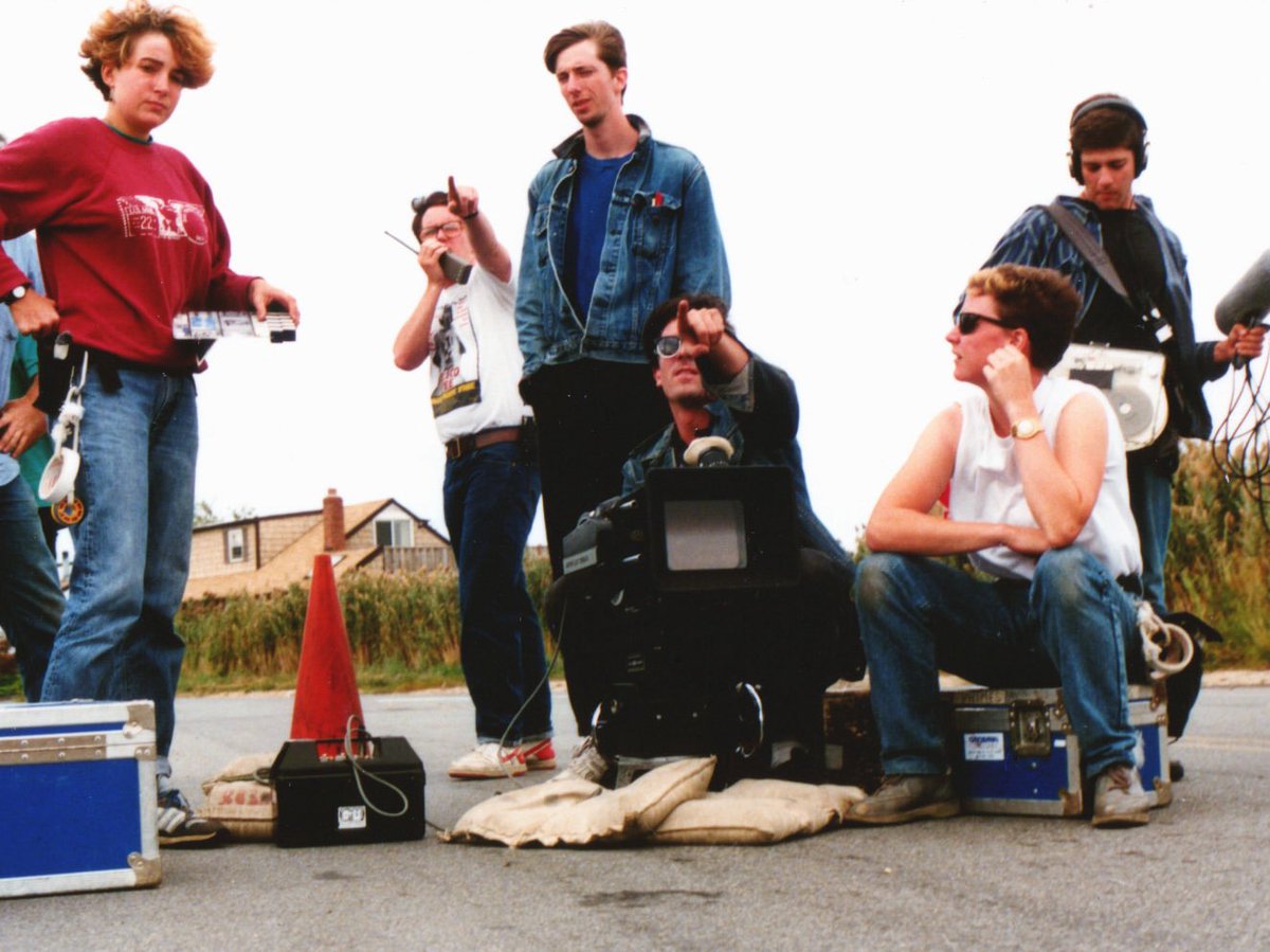 lung_leg's tweet photo. Hal Hartley &amp; crew on set of his debut feature-length film, THE UNBELIEVABLE TRUTH (1989) 

Left-to-right: Tammy Reiker, Ted Hope, Hal Hartley, Mike Spiller, Sarah Cawley &amp; Jeff Kushner 

Long Island, NY

🐐 https://t.co/nKywonucER