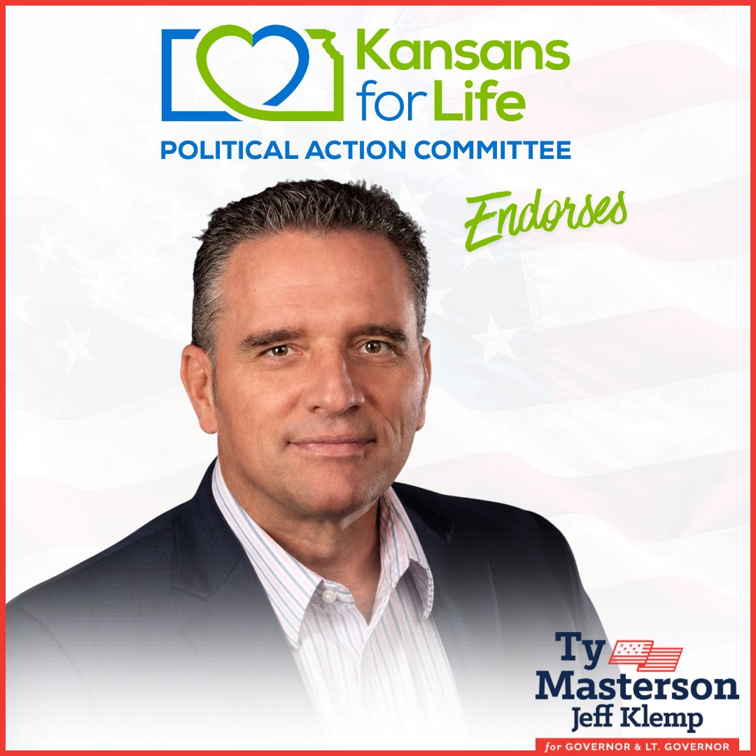 TyMastersonKS's tweet photo. BREAKING NEWS!!!
I’m truly honored to receive the endorsement of Kansans for Life PAC. As Senate President, I led the effort to override more than a dozen of Laura Kelly’s vetoes and secure real pro-life victories for Kansas families. With President Trump’s endorsement, Senator Marshall’s support, and the momentum behind our campaign, this is the moment for conservatives to unite behind the one candidate who can win in November and put Kansas families first.
You can read their full endorsement at the link below.