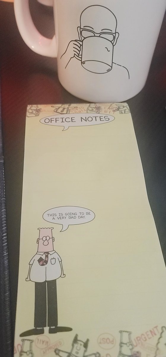 persuasionclub's tweet photo. Found this old @ScottAdamsSays notepad while rifling through an memory box this morning. Miss you, Scott. #Dilbert #scottadams https://t.co/wDjFUNNuIK
