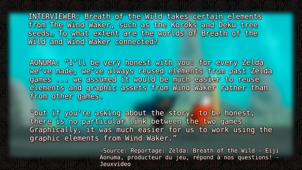Rev_ADB's tweet photo. As I explained in episodes 5 &amp; 6 of my series, it is clear the Rito of TotK are not connected to the ones of WW, + I will show even more convincing proof of this that I just discovered in Ep. 8.

The Koroks also exist in Downfall Timeline, so their origins aren't exclusive to WW. https://t.co/YBB2DUDTMO