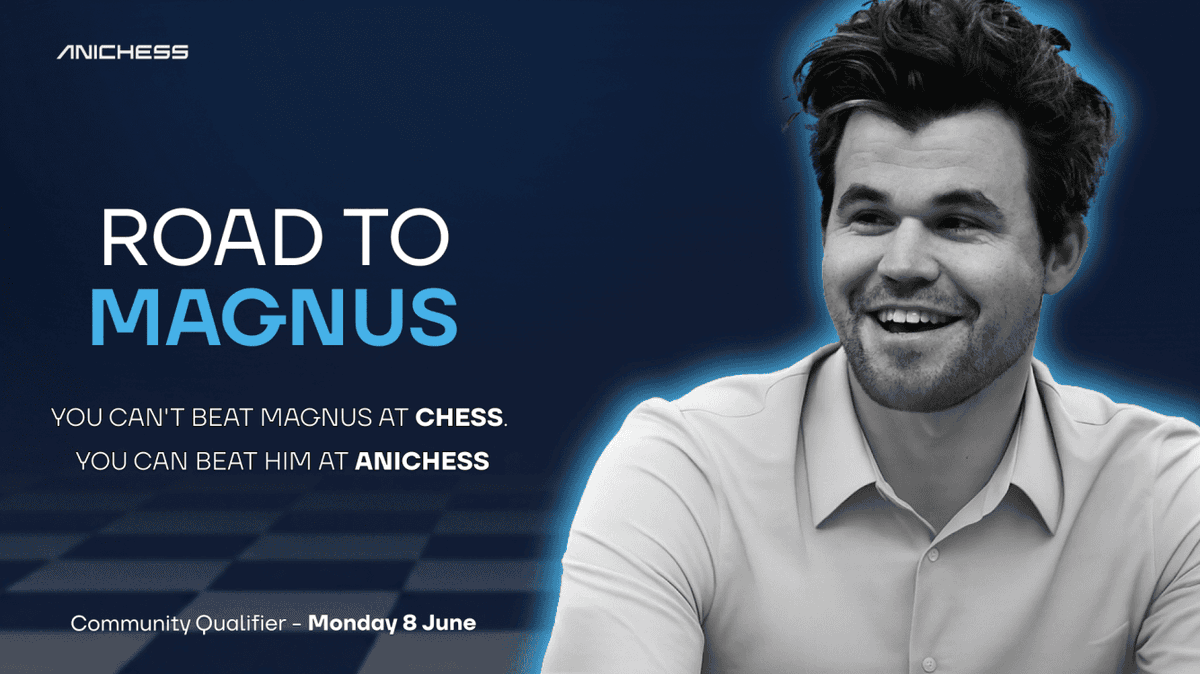 GreenPawns's tweet photo. Ever dreamed of facing Magnus Carlsen?

We're teaming up with @AnichessGame for the Road to Magnus, and one seat in the bracket is reserved for our community. Play our qualifier and the winner earns a guaranteed place with a real path to the board against Magnus! Learn more 👇 https://t.co/QViyQs050N