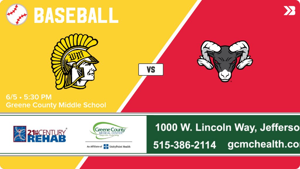 greenecntyrams's tweet photo. Baseball (Varsity) Game Day! - Check out the event preview for the The Greene County Rams vs The West Marshall Trojans. It starts at 5:30 PM and is at Greene County Middle School Allensworth Baseball Field . https://t.co/CG8pbIk1o5 https://t.co/nVKSvoaRAX