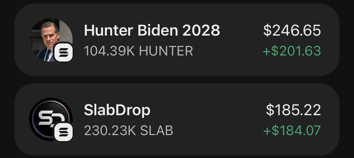 basedhank's tweet photo. $HUNTER and $SLAB maxxing https://t.co/uOhzpo1lhb