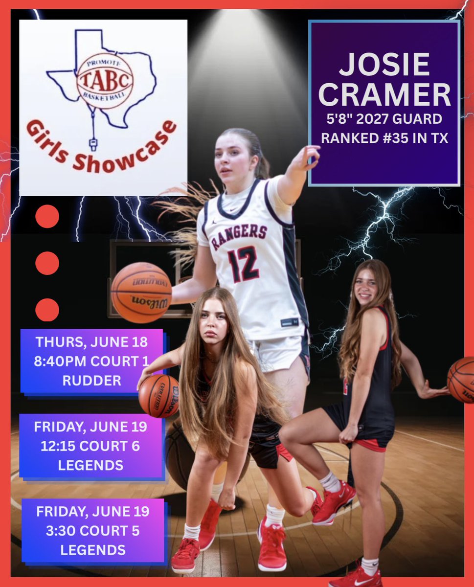 phoenixselect's tweet photo. 5’8 2027 guard @Josie_Cramer1 is playing at TABC Showcase in Bryan, TX on June 18-19 with her Vista Ridge HS varsity🔥
Floor general✅
Shooter✅
Solid on ball D✅
@ProspectShowcse @FiveStateHoops @mosesk225 @RecruitMatador https://t.co/9tIr3COZUE