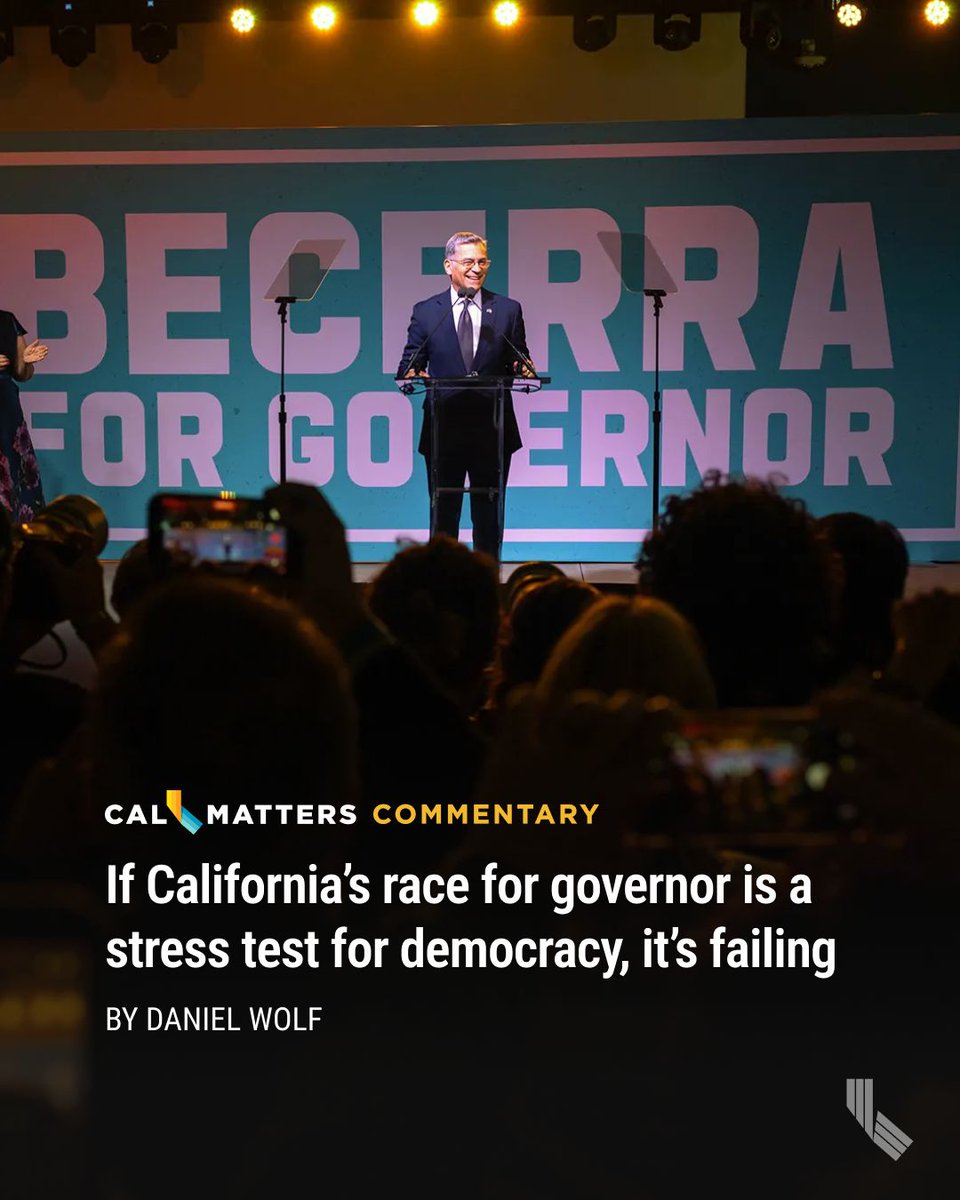 CalMatters's tweet photo. Commentary | Ranked-choice voting would reduce the fragmentation that makes these chaotic primaries possible. https://t.co/MipcT6cHSP

📝 Daniel Wolf
📸 J.W. Hendricks https://t.co/gjpEkWxZWG