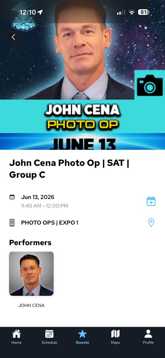 itsfaLes's tweet photo. IM MEETING @JohnCena NEXT WEEKEND
#Spaceconsa #johncena https://t.co/TRxOAIVxLK