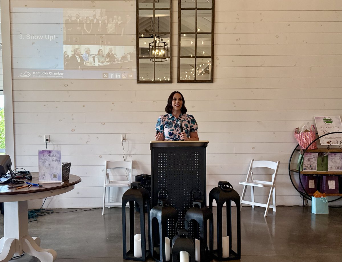 KyChamber's tweet photo. Kentucky Chamber President and CEO @AshliWatts joined Rep. Samara Heavrin and fellow business and community leaders at the Grayson County Chamber’s Women in Leadership event, sharing insights from her leadership journey and lessons learned throughout her career. https://t.co/tpNF91T5nr