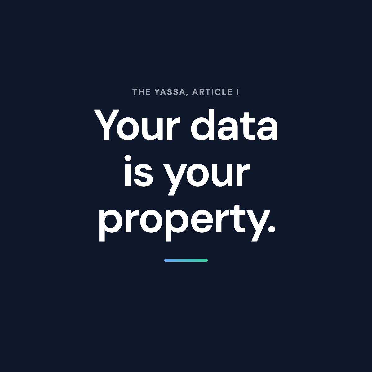 ShopWithGenghis's tweet photo. Article I of the Yassa, our public code: your data is your property. We do not sell it, share it, or trade it. In an age of default surveillance, that is a choice. #LiveOnCrypto https://t.co/JTfUqOGI6p