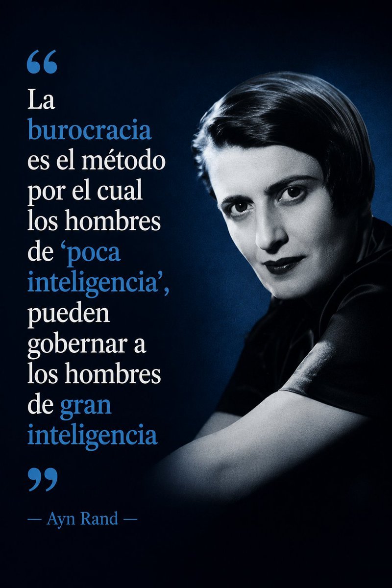 MJMendezCasarie's tweet photo. ❝La burocracia es el método por el cual los hombres de “poca inteligencia” pueden gobernar a los hombres de gran inteligencia.❞
—Ayn Rand https://t.co/K5hK8Pb5NB