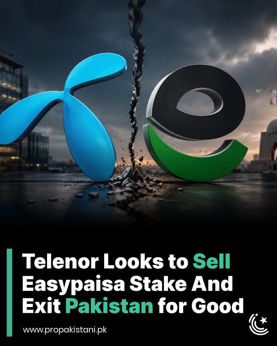 ProPakistaniPK's tweet photo. Telenor may fully leave Pakistan after selling its telecom business, with Easypaisa now also on the block 🧵 https://t.co/CAqQPtBSQz