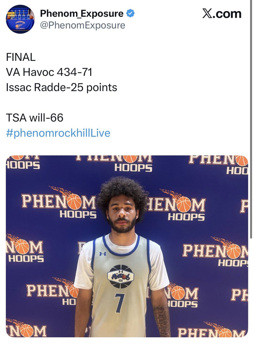 VAHavoc's tweet photo. Congratulations to @TandemFriends c/o 2027 Isaac Radde @IsaacRadde on our @Vahavoc434 17U-Carter team on being selected as Game MVP’s at @Phenom_Hoops Phenom Hoops Rock Hill Live tourney in Rock Hill, SC! #IsaacRadde #ProtectThisHouse https://t.co/baQPzZjtBP