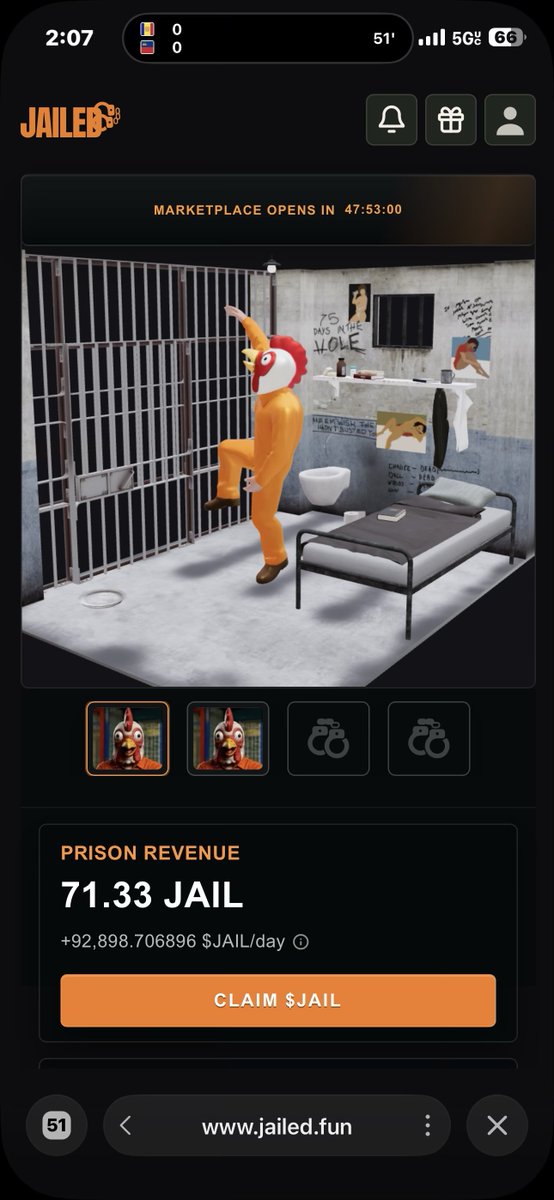 Retocor's tweet photo. @Jaileddotfun Compare the daily jail rewards to see how much of an advantage the insiders have had, they've been in the game for at least 48 hours already. https://t.co/HjncW1YVrs