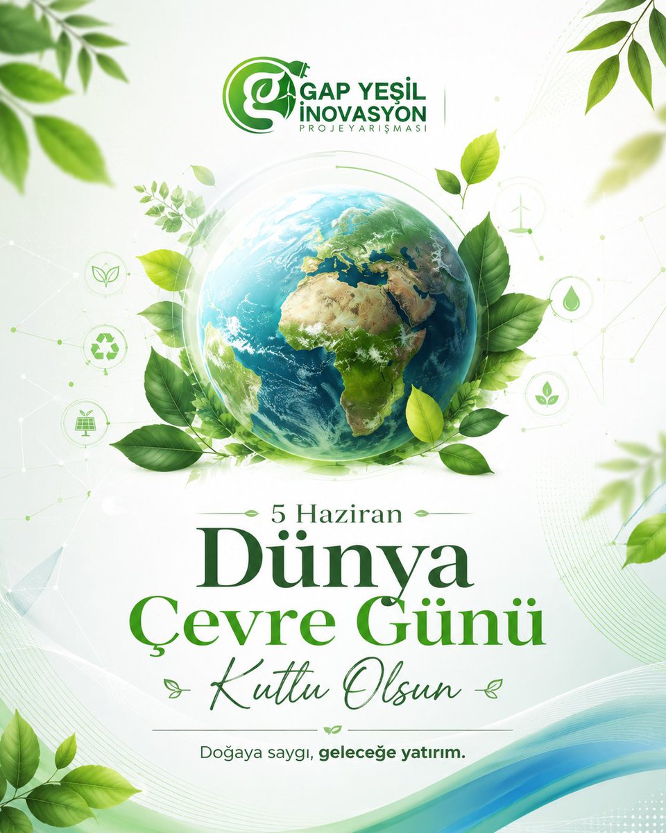 gapyesil's tweet photo. 5 Haziran Dünya Çevre Günü kutlu olsun. 🌍🌿

Bugün attığımız her yeşil adım, yarının dünyasına yapılan en değerli yatırımdır.

Doğaya saygı, geleceğe yatırım.

#DünyaÇevreGünü #GAPYeşilİnovasyon #Sürdürülebilirlik #ÇevreBilinci #YeşilGelecek 

@gap_idaresi @Hasan_maral https://t.co/5TojkH8FEe