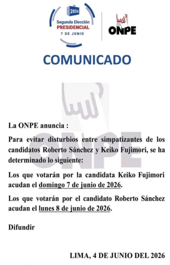 carloswaite's tweet photo. Buenos días señores de la ONPE @ONPE_oficial, me acaba de llegar esto y los felicito por el buen trabajo honesto que vienen realizando.
Igual ¿pueden asegurarme si es oficial?👇

Muchísimas gracias https://t.co/AgnUjIg7qq