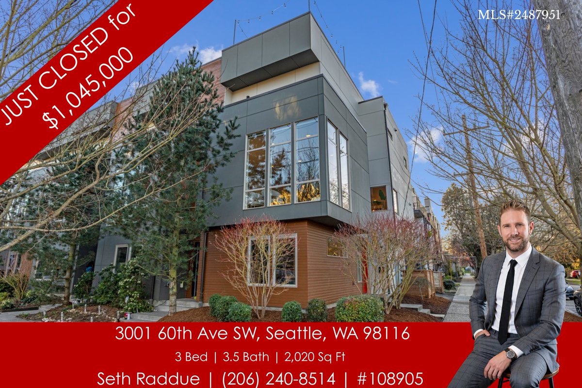 aris360llc's tweet photo. Waterfront-adjacent living, officially claimed. 🔑🌊
Just sold in West Seattle! This modern Alki townhome with water views, a rooftop deck, and beach access closed at $1,045,000.
📍3001 60th Ave SW, Seattle, WA
🏡 3 BD | 3.5 BA | 2,020 SF
#JustSold #SeattleRealEstate #WestSeattle #AlkiBeach