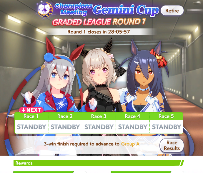 MultiPly_live's tweet photo. What could go wrong with this team for Gemini Cup?

(spoiler: everything)
#umamusume https://t.co/qbxGrmSQQf