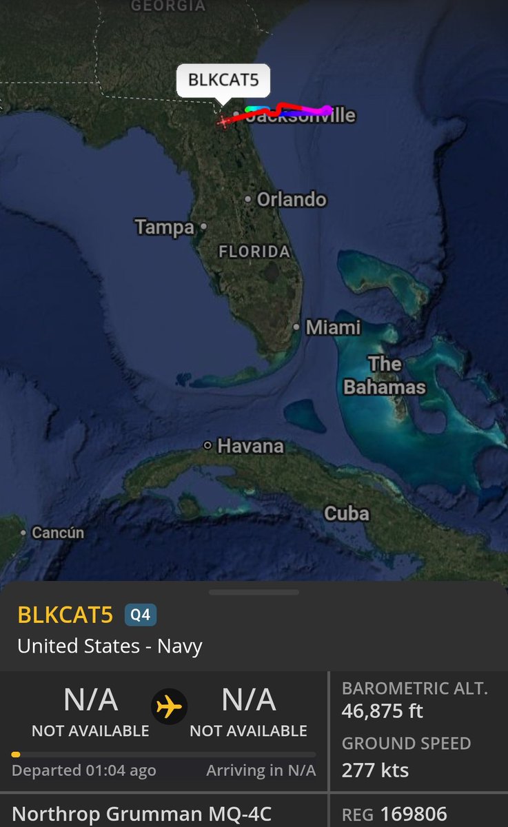 MeteoAero's tweet photo. En el aire BLKCAT5🇺🇸, rumbo al Golfo de México y las costas de Cuba. https://t.co/hoakJxtkLo