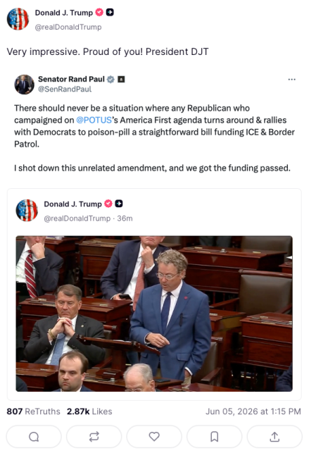 SenRandPaul's tweet photo. Thank you, @POTUS. Always good working with you to put America First.

Looking forward to our next round of golf😉 https://t.co/TXuNiHaGpG