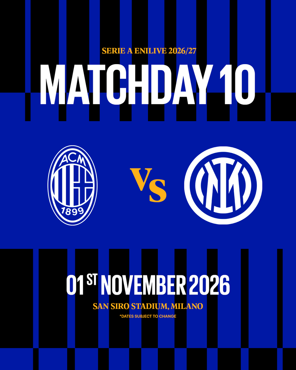 Inter's tweet photo. Volete sapere le date del Derby di Milano? 🗓️
Eccole qui 🖤💙 https://t.co/9IdfMRJcxo