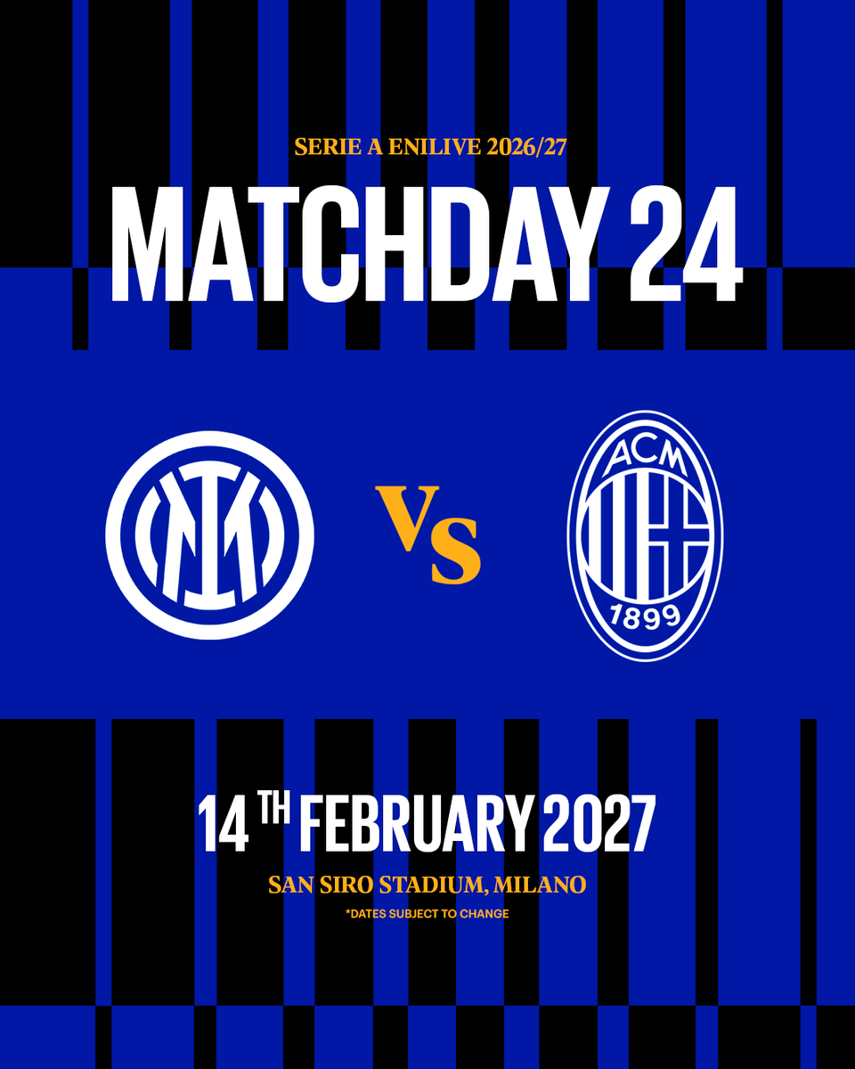 Inter's tweet photo. Volete sapere le date del Derby di Milano? 🗓️
Eccole qui 🖤💙 https://t.co/9IdfMRJcxo