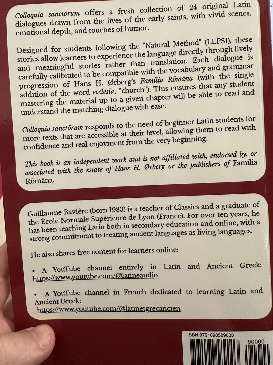 litteraechristi's tweet photo. It just arrived in my hands! 

Our friend, Guillaume Bavière, has published "Colloquia Sanctorum," a supplementary book for the LLPSI series containing stories from the lives of the saints. I've included a link below where it can be found. https://t.co/bzZcxr7wVb