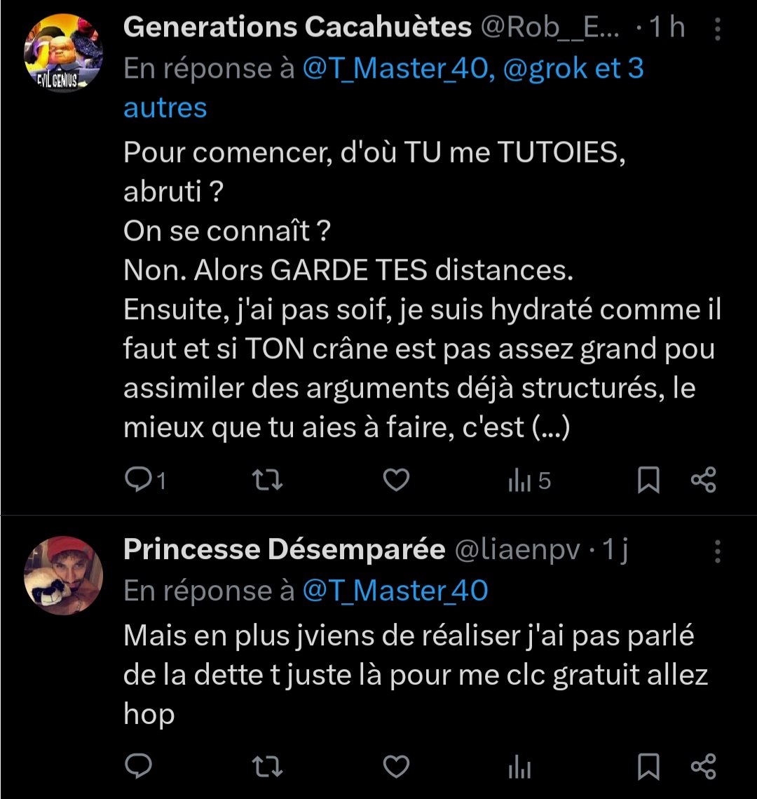 T_Master_40's tweet photo. MdR 2 en 2 jours, on en voyait plus trop des égos fragiles incapables de tenir une discussion.
Mention spéciale à l’imposture en science de l’information qui a une passion pour les montages graphiques totalement claqués. 🤣 https://t.co/VONohcai73