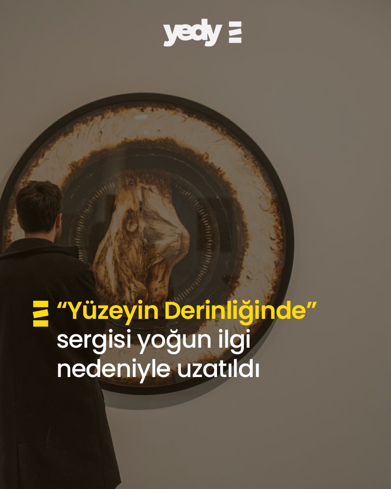 yedynet's tweet photo. Taksim Sanat'ta ( @ibbtaksimsanat  ) sergilenen ve yaklaşık 60 eseri sanatseverlerle buluşturan “Yüzeyin Derinliğinde” sergisi, yoğun ziyaretçi ilgisi nedeniyle uzatıldı.

Haberin devamı için : https://t.co/REfWpGOpDS https://t.co/bGOpD4Ke6P