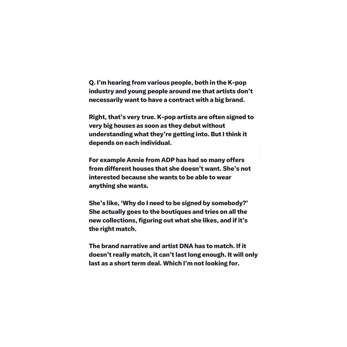 alldayproj's tweet photo. in System Collection No. 3, ADP’s Visual Creative Director revealed that Annie received countless offers from luxury houses, but chose not to sign with any of them. Instead, she wanted to take her time, figure out what she truly liked, and what genuinely fit her and her identity. https://t.co/ChlVv3Dhvi