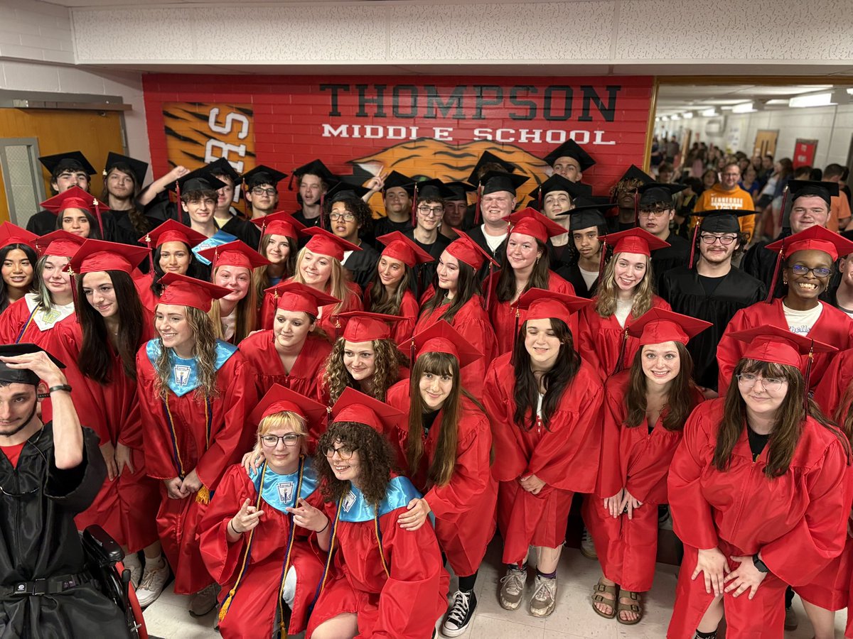 ThompsonCTSuper's tweet photo. TMHS Class of 2026 took their final Senior Walk today through the entire PK-12 campus.

The class paused along the way to take a picture in each school reminding the graduates of their educational journey in Thompson. https://t.co/TisC74pAGN