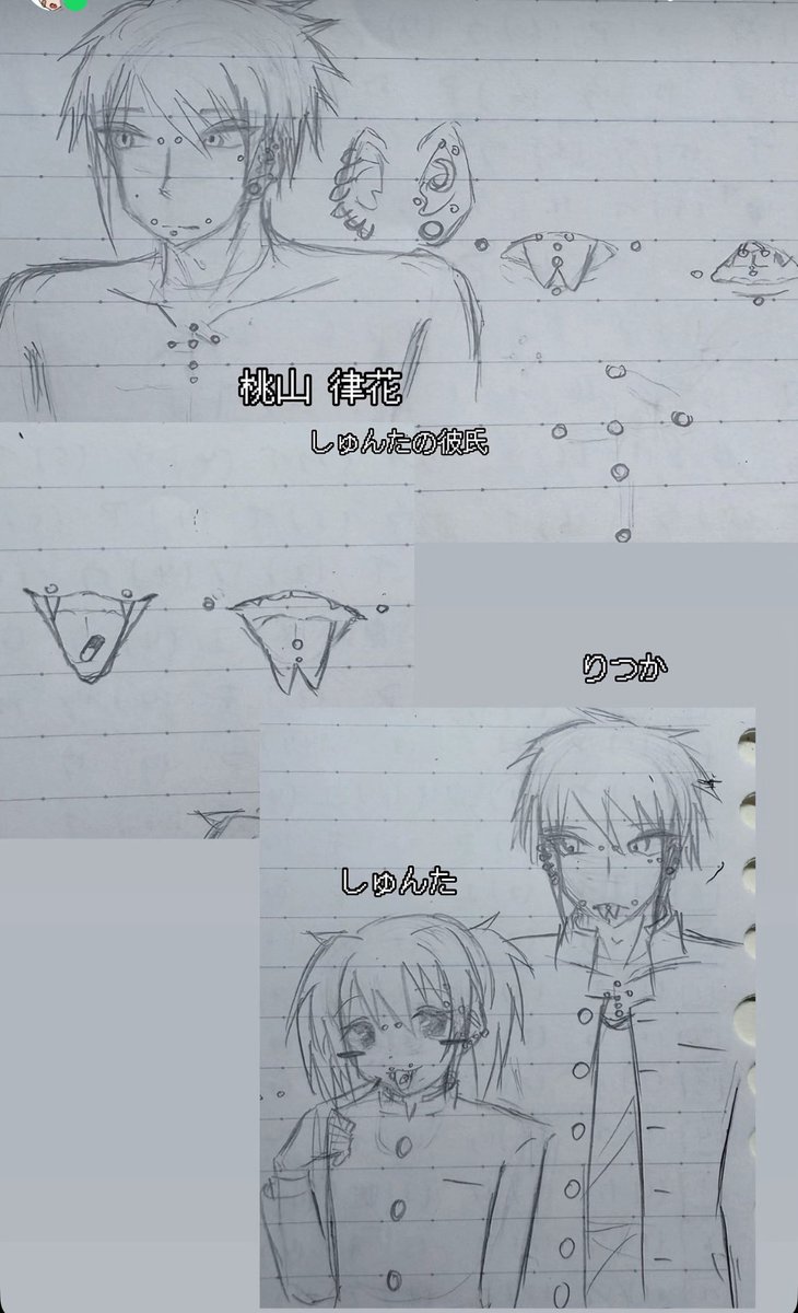OVxads's tweet photo. 新キャラを、考えたよ。森が笑ってる。
律花は25個ピアスあいてる。しゅんたは23個
BL、リバ
スプタンノクティスカット2連舌ピスクランパー十字架マディソンネイプ男。 https://t.co/JDBPMOfNGP