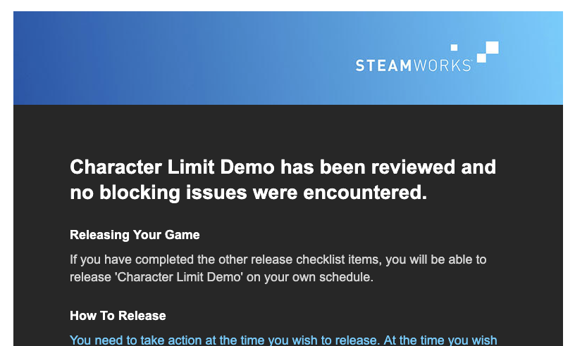 HotelOutlaw's tweet photo. Our #CharacterLimit demo is so close to going live, but @Steam has issues with it. The agony.... #Steamgame #Wordgame #Welshgame #indiegame #Gamedev https://t.co/ij62aJSqCQ