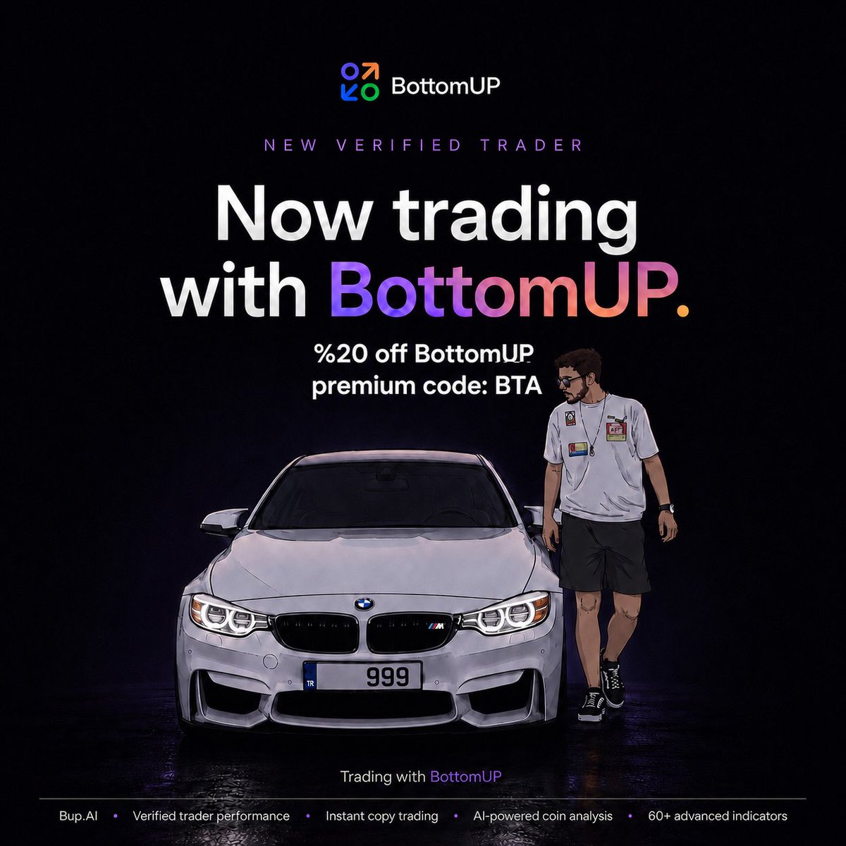 BtaCry's tweet photo. Selamlar 👋🏿
@bottomupsocial trader kadrosuna katıldım. 🚀

Artık performansımı takip edebilir, istatistiklerimi inceleyebilir ve işlemlerimi platform üzerinden kopyalayabilirsiniz.

🎁 Premium üyelikte %20 indirim kodum : BTA

Birlikte büyüyelim. 📈 https://t.co/d7JUdmUV3h