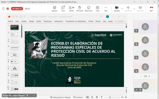 Indemun's tweet photo. En coordinación con la Escuela Nacional de Protección Civil, se llevan a cabo las sesiones de alineación en el EC0908.01 Elaboración de programas especiales de protección civil de acuerdo al riesgo, dirigida a titulares de Protección Civil de los 18 municipios participantes. https://t.co/nRgjxfQK3L