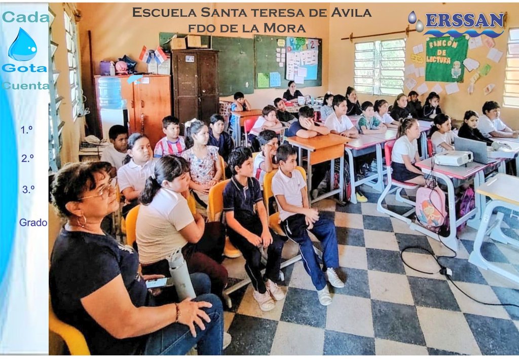 ErssanPy's tweet photo. Desde el ERSSAN se continúa promoviendo el uso responsable del agua y la formación de conciencia ambiental mediante talleres de concienciación. https://t.co/dHQSWGvL5Y