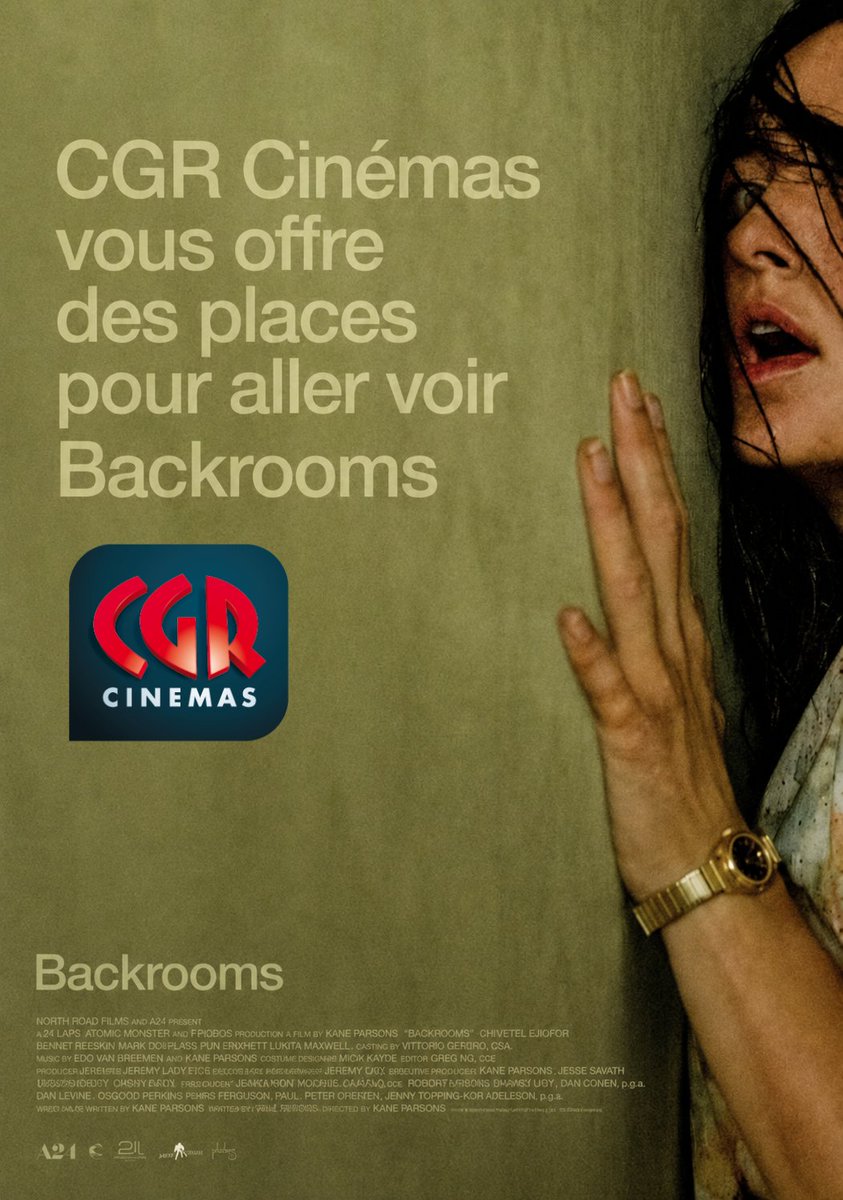 Backrooms_VF's tweet photo. 🚪 Seras-tu entrer dans les Backrooms ?

À l’occasion de la sortie de Backrooms, CGR Cinémas te fait gagner des places pour vivre cette expérience terrifiante au cinéma !

🎟️ Pour tenter ta chance : 
👉 abonnez-vous à : @CGRCinemas 
👉 Retweeter ce post. 

Bonne chance 🍀 https://t.co/P6fmQDAtke