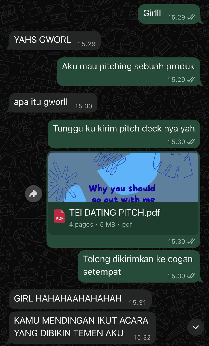 latteitea's tweet photo. kalo ada yang mau kenalan and deketin, gue udah siap ada dating pitch deck buat di presentasi 🙏🏼 https://t.co/NKIMGlI7EX
