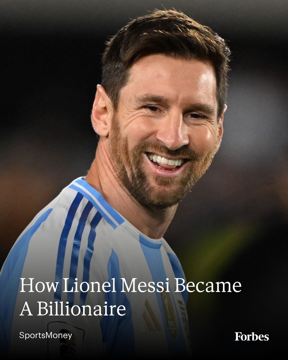 Forbes's tweet photo. Lionel Messi is one of two new billionaires competing at this year’s World Cup. https://t.co/7rMiL7p72j (Photo: Luis Robayo/AFP via Getty Images) https://t.co/g9EuNQN3kO