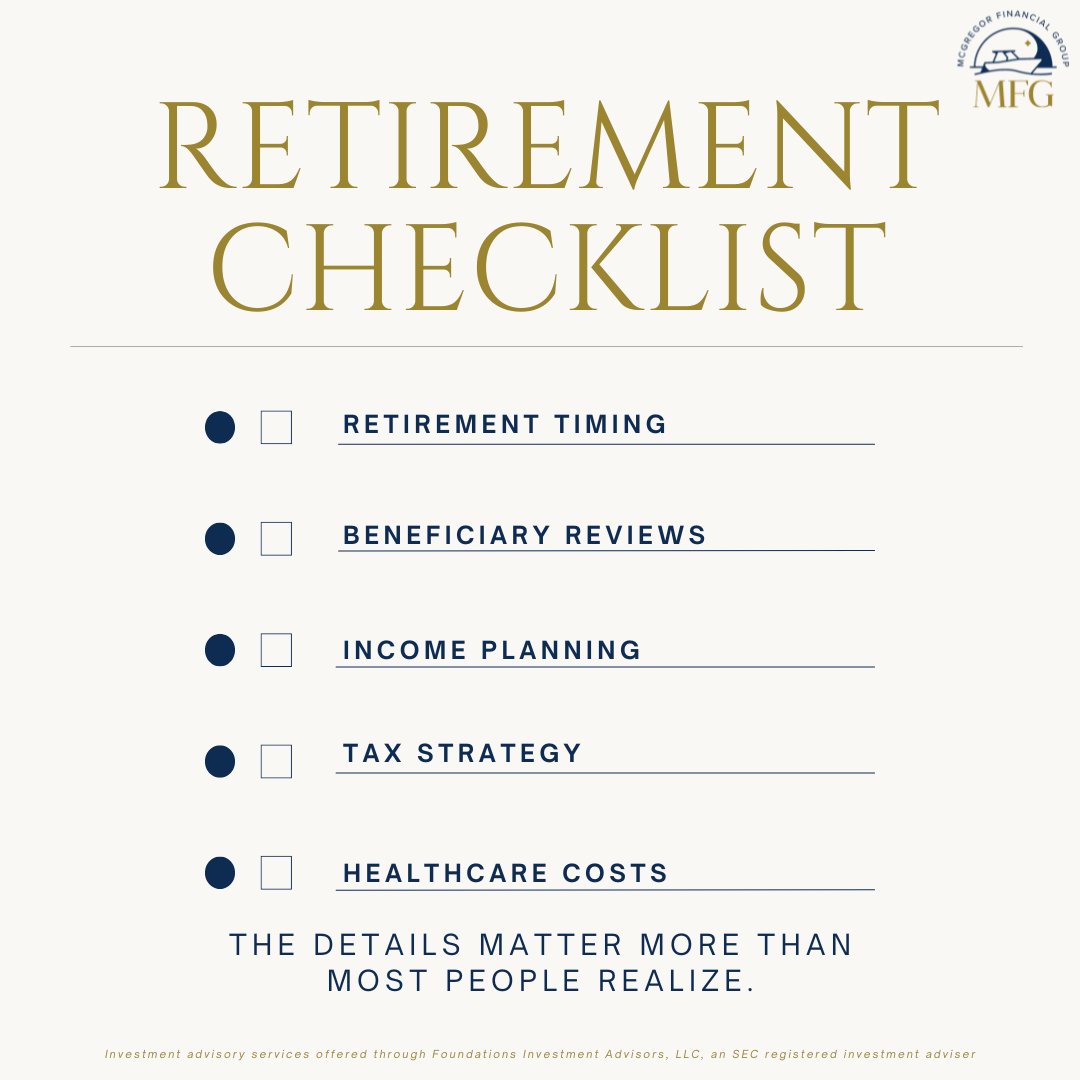 McGregorFG's tweet photo. Retirement planning is more than picking a date.

The details matter. ✔️

https://t.co/Y9V2y76loa https://t.co/dOpHDmFCM6