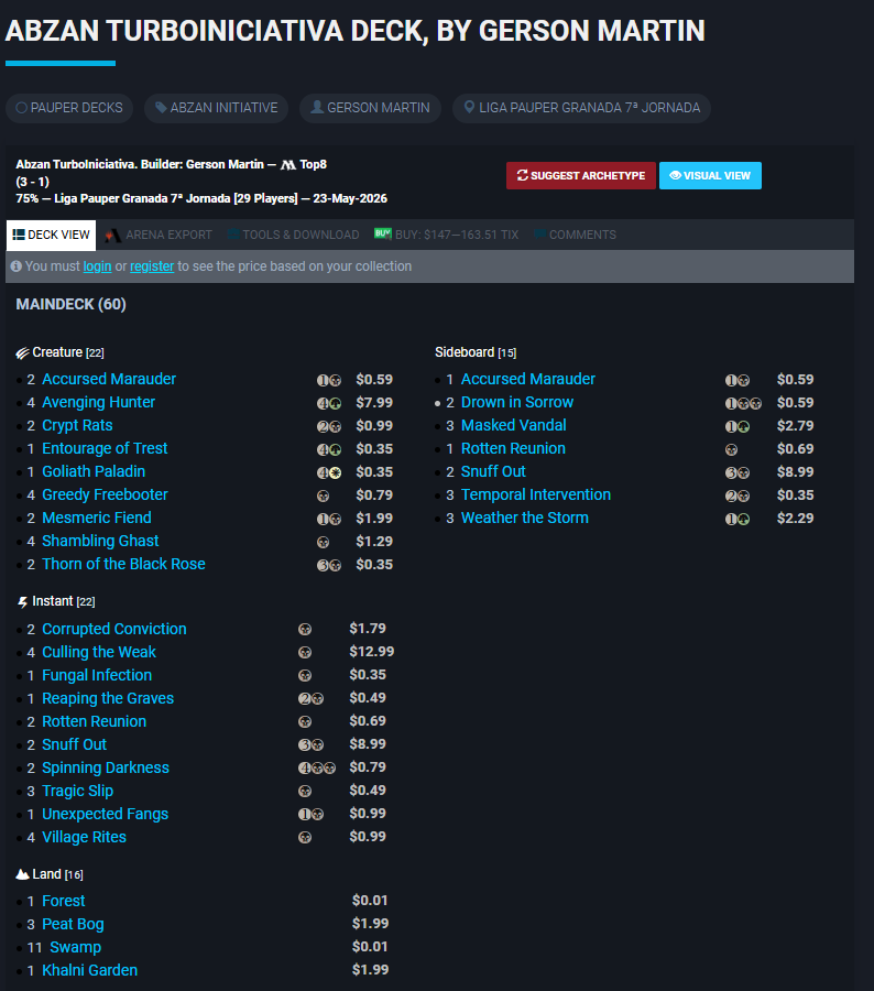 MolaxMTG's tweet photo. Voy a empezar a subir mis listas de PAUPER de los torneos físicos y de las ligas que he jugado por el MOL (aunque sean 4-1 o 3-2), ya que vi hace poco mi ABZAN turboiniciativa/turboemblems por el SUPER PAUPER de Barcelona que hace Ingenio y me quedé loco... https://t.co/wZZK3y1kxU