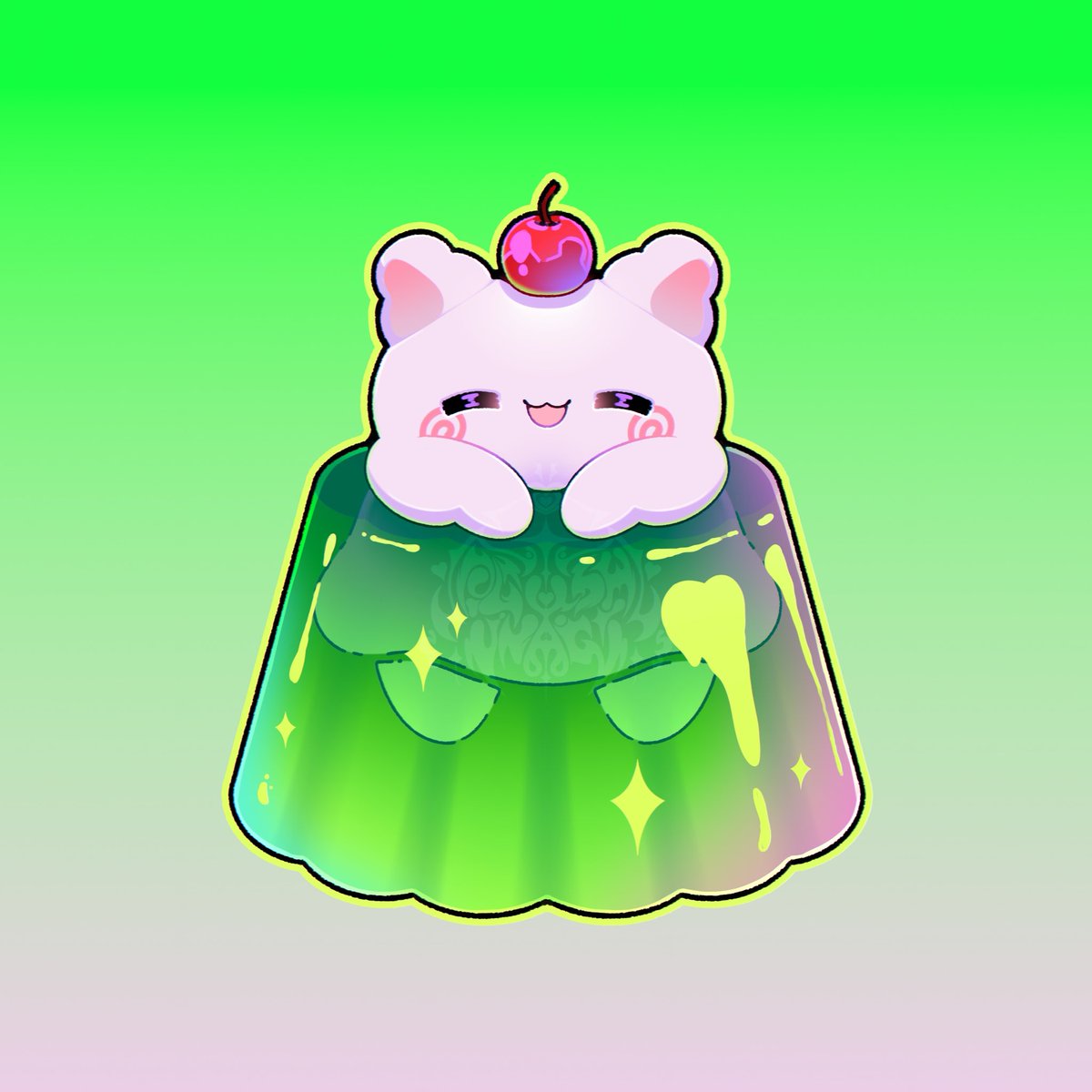 Plushunagi's tweet photo. 🍒👻🍈 HANAMARU MELON JELLO
Cute little ghost friend stuck in some jello kinda vibe. {part of May patreon rewards} https://t.co/S9arFb3Lqo
